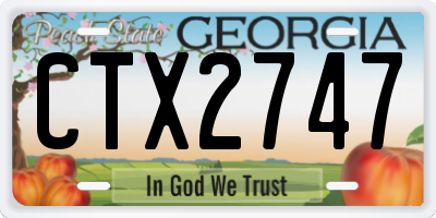 GA license plate CTX2747