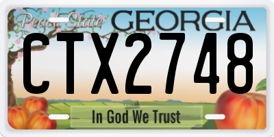 GA license plate CTX2748