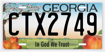GA license plate CTX2749