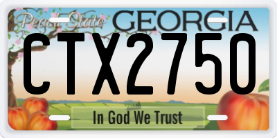 GA license plate CTX2750