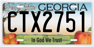 GA license plate CTX2751