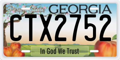 GA license plate CTX2752