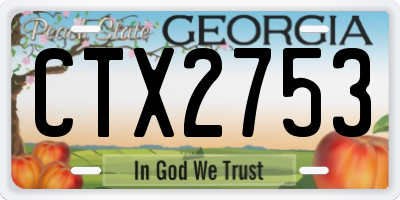 GA license plate CTX2753