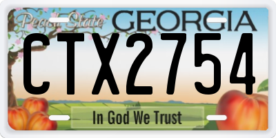 GA license plate CTX2754