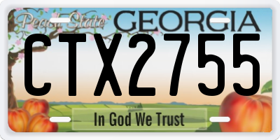 GA license plate CTX2755