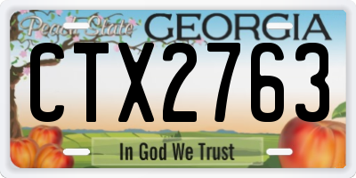 GA license plate CTX2763
