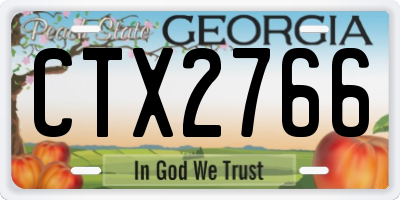 GA license plate CTX2766