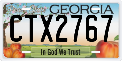 GA license plate CTX2767
