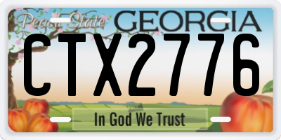 GA license plate CTX2776
