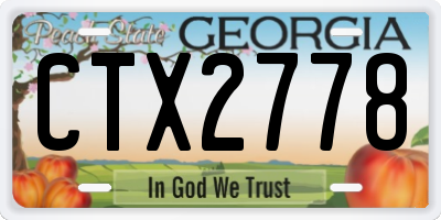 GA license plate CTX2778