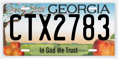 GA license plate CTX2783