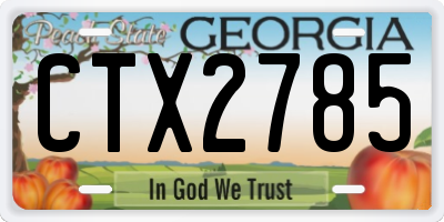 GA license plate CTX2785
