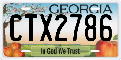 GA license plate CTX2786