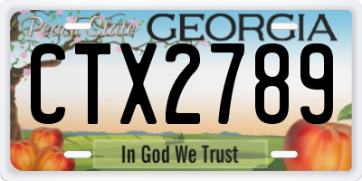 GA license plate CTX2789