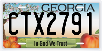 GA license plate CTX2791