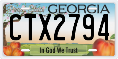 GA license plate CTX2794