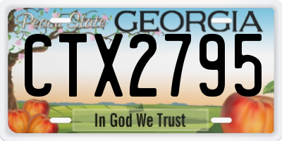 GA license plate CTX2795