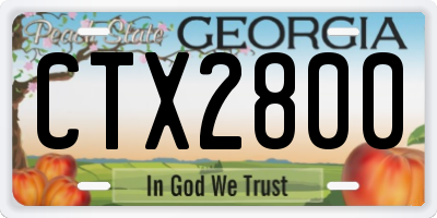 GA license plate CTX2800