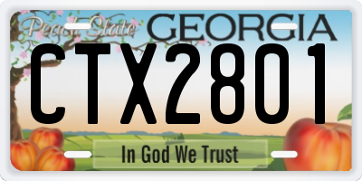GA license plate CTX2801