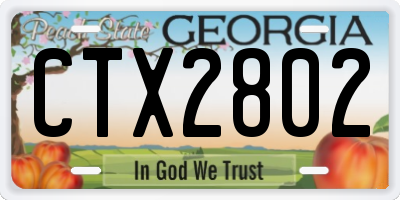 GA license plate CTX2802