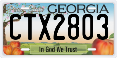 GA license plate CTX2803