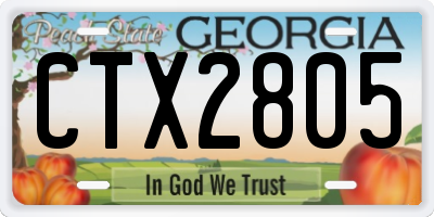 GA license plate CTX2805