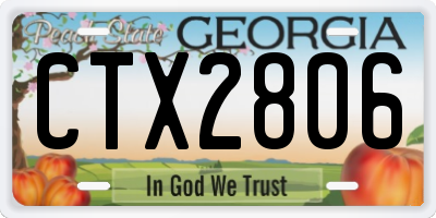 GA license plate CTX2806