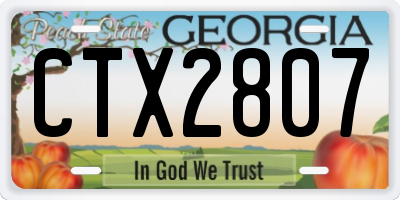 GA license plate CTX2807