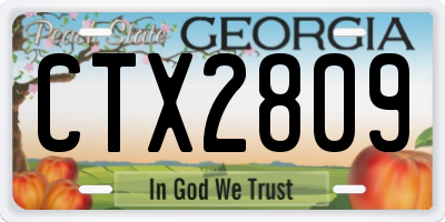 GA license plate CTX2809