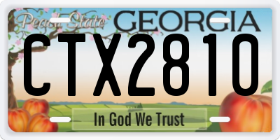 GA license plate CTX2810