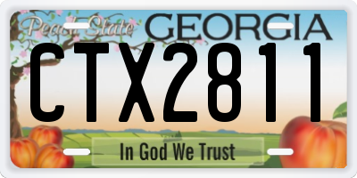 GA license plate CTX2811