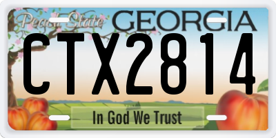 GA license plate CTX2814