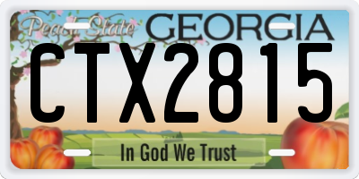 GA license plate CTX2815