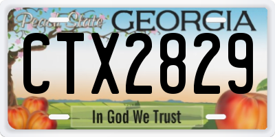 GA license plate CTX2829