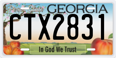 GA license plate CTX2831