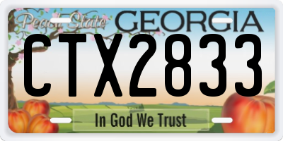 GA license plate CTX2833