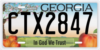 GA license plate CTX2847