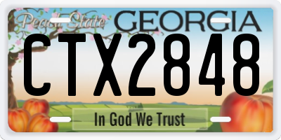 GA license plate CTX2848