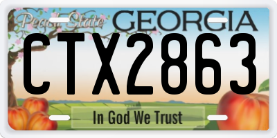 GA license plate CTX2863