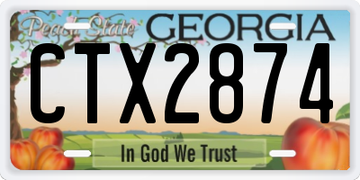 GA license plate CTX2874