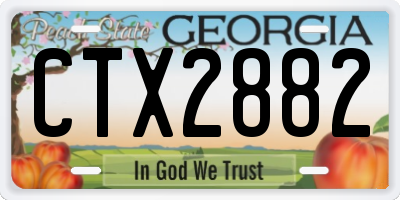 GA license plate CTX2882