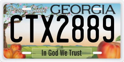 GA license plate CTX2889