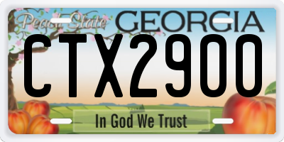 GA license plate CTX2900