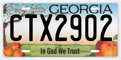 GA license plate CTX2902