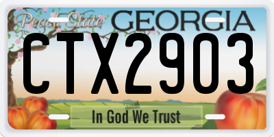 GA license plate CTX2903