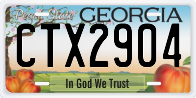 GA license plate CTX2904