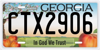 GA license plate CTX2906