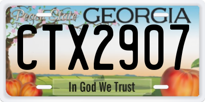 GA license plate CTX2907