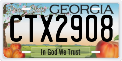 GA license plate CTX2908