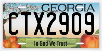 GA license plate CTX2909